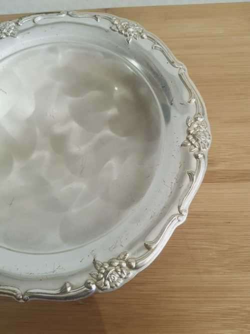 Art Nouveau Styled Aluminium Bon Bon Dish with 3 Round Feet