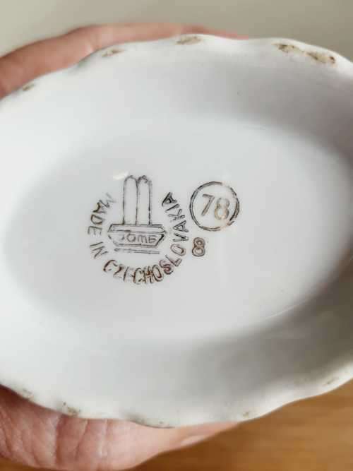 Highly Unusual Czechoslovakian Porcelain Spa Cup with Golden Straw Handle - Marked - Read Below