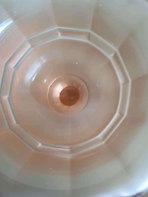 Mind Blowing Heavy 1.296kg Frosted Pink Compote with Drop Down Details - VGC