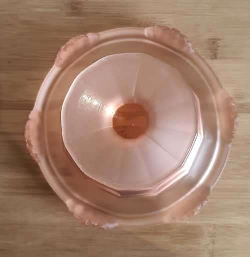 Mind Blowing Heavy 1.296kg Frosted Pink Compote with Drop Down Details - VGC