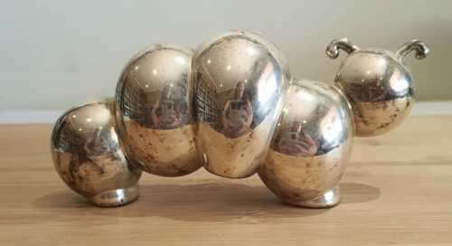 Cutest ABC Silver Plated and Enamel Caterpillar Moneybox  - Marked - Needs a Shine