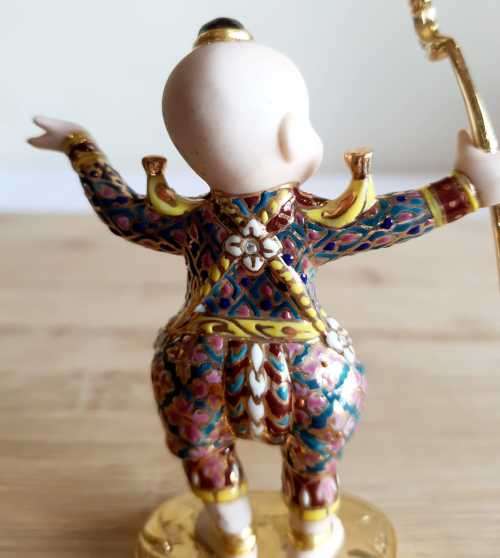 Collectable Thai SIRIN 18ct Gold Trim and Crystals Hand Made Miniature Doll Series (1)  - Marked