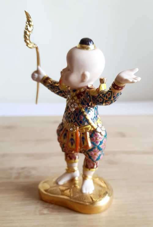 Collectable Thai SIRIN 18ct Gold Trim and Crystals Hand Made Miniature Doll Series (1)  - Marked