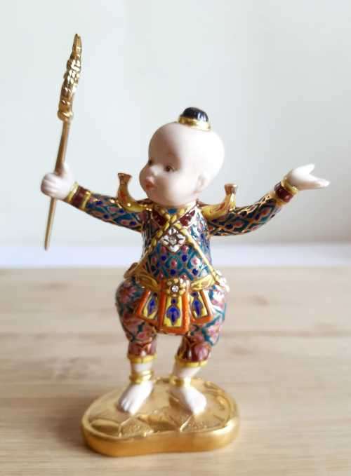 Collectable Thai SIRIN 18ct Gold Trim and Crystals Hand Made Miniature Doll Series (1)  - Marked
