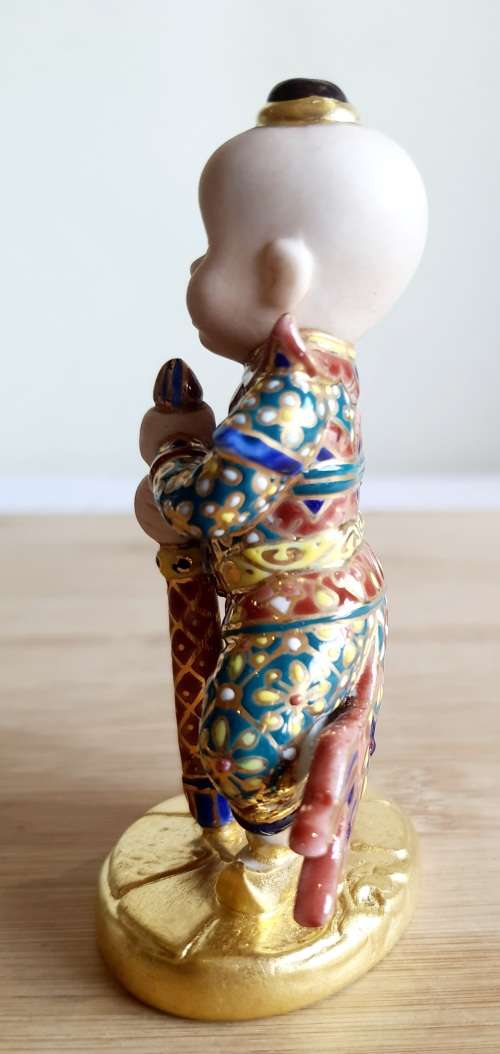 Collectable Thai SIRIN 18ct Gold Trim and Crystals Hand Made Miniature Doll Series (2)  - Marked