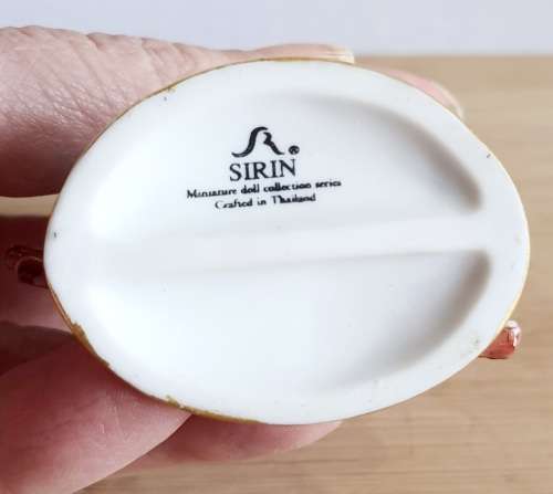 Collectable Thai SIRIN 18ct Gold Trim and Crystals Hand Made Miniature Doll Series (2)  - Marked