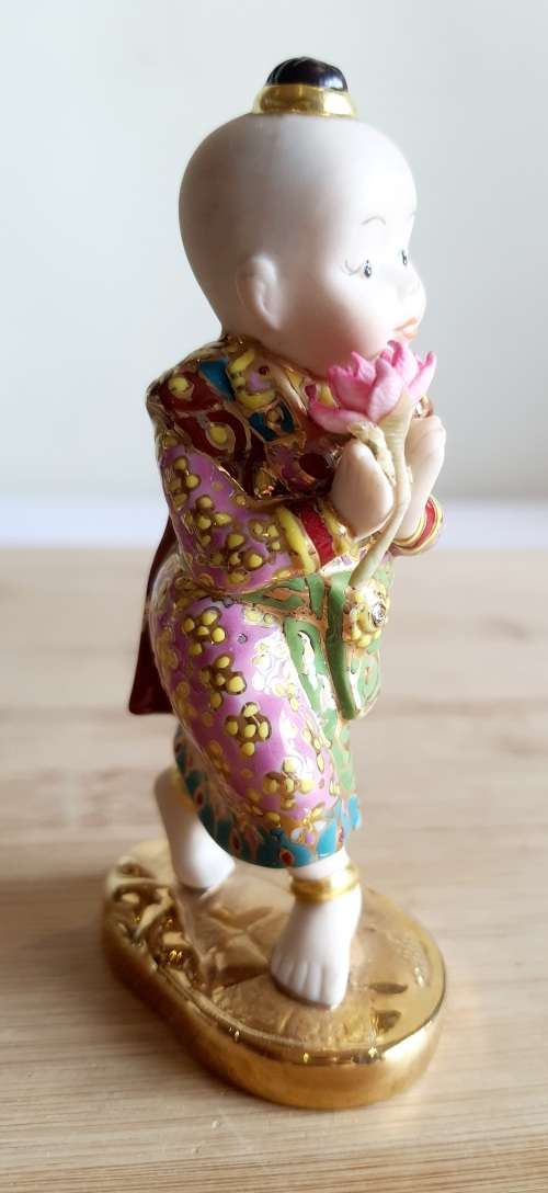 Collectable Thai SIRIN 18ct Gold Trim and Crystals Hand Made Miniature Doll Series (3)  - Marked