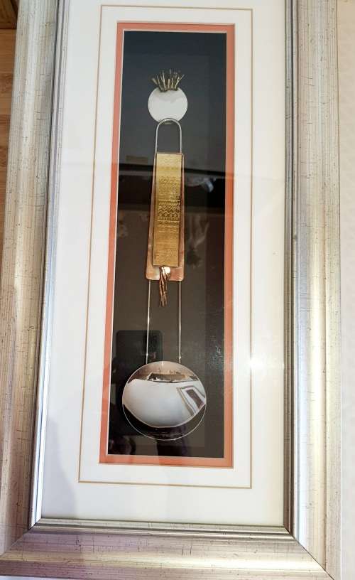 Rare Pair of Hand Crafted Copper and Brass Framed Boxed Art and Sugar spoon PLEASE READ BELOW