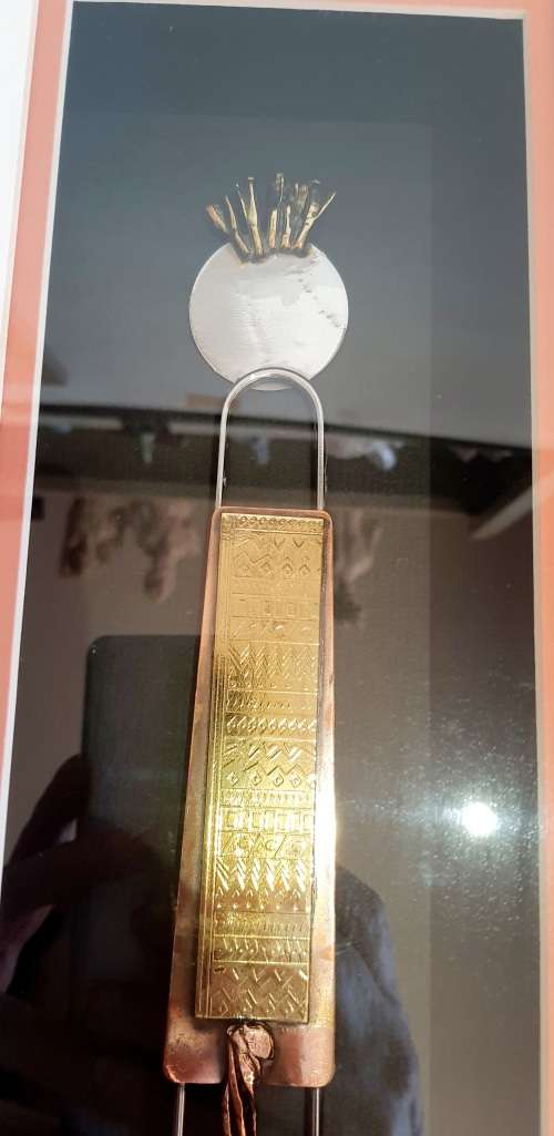 Rare Pair of Hand Crafted Copper and Brass Framed Boxed Art and Sugar spoon PLEASE READ BELOW