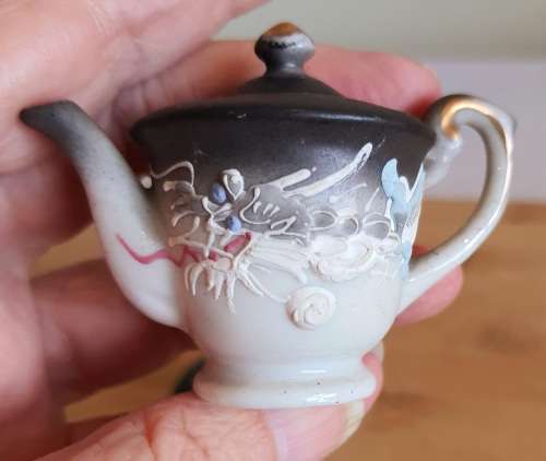 Closing Down - ULTRA RARE Vintage Japanese Blue Eyed Moriage Dragonware 9pc Miniature Tea Set