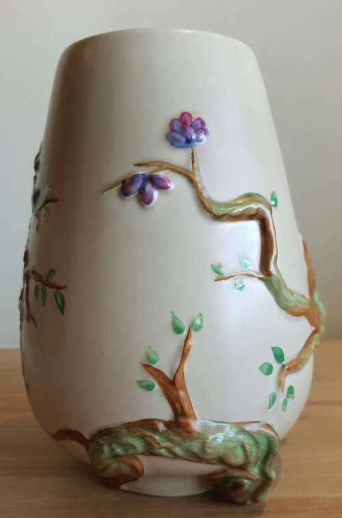 Vintage Clarice Cliff Vase - 989 Shape Cherry Blossom Pattern New Port Potteries c.30`s - Marked