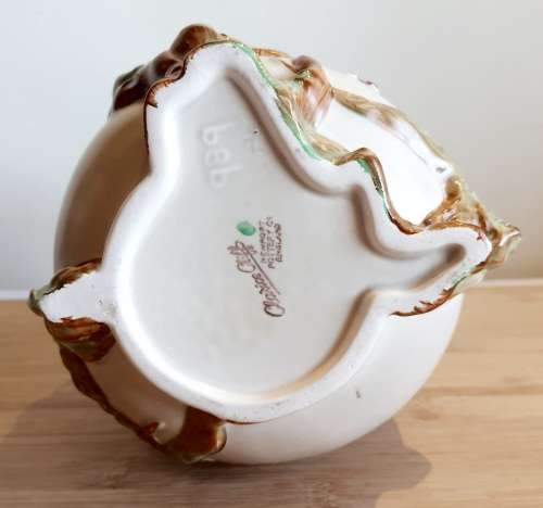 Vintage Clarice Cliff Vase - 989 Shape Cherry Blossom Pattern New Port Potteries c.30`s - Marked