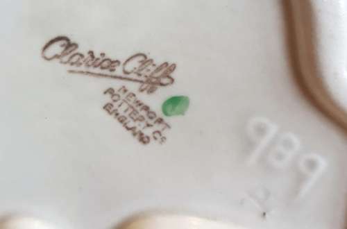 Vintage Clarice Cliff Vase - 989 Shape Cherry Blossom Pattern New Port Potteries c.30`s - Marked