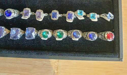 120 Bulk Lot Rings -R15 each - 925 EP Wedding Band Sets, Engagement Rings, Cocktail Rings - inc Tray