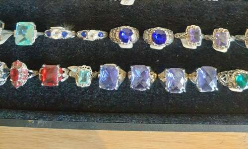 120 Bulk Lot Rings -R15 each - 925 EP Wedding Band Sets, Engagement Rings, Cocktail Rings - inc Tray