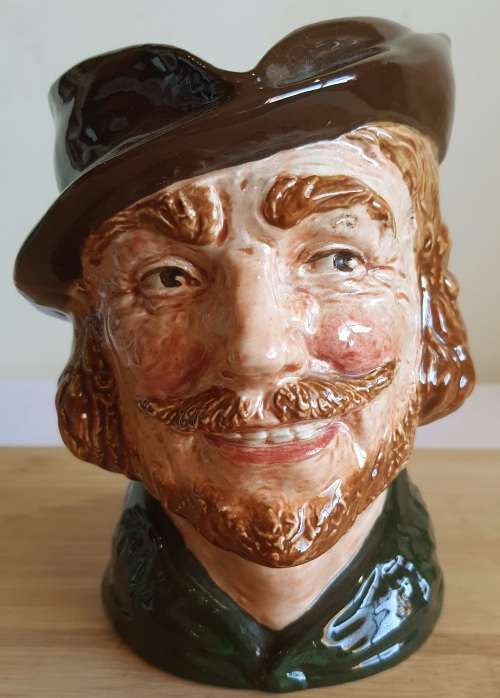 Large 17cm Vintage Royal Doulton Robin Hood with Feather Handle Toby Jug 5192 - Marked