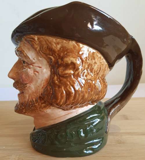 Large 17cm Vintage Royal Doulton Robin Hood with Feather Handle Toby Jug 5192 - Marked