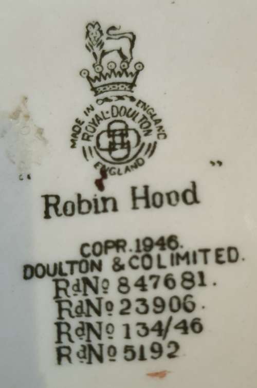 Large 17cm Vintage Royal Doulton Robin Hood with Feather Handle Toby Jug 5192 - Marked