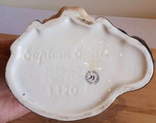 Vintage Beswick Captin Cuttle Character Jug with Hook Handle #1120 c.`48 - Marked