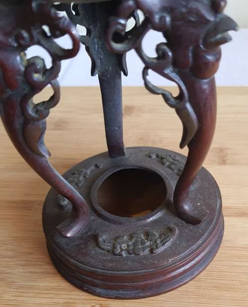 Pair of Large 19th Century Japanese Bronze Censers with Phoenix Decor from Meiji Era