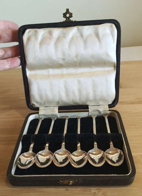 Boxed Set of Birmingham Sterling Silver Spoons, Purcell Bros, 1937 - Hall Marked
