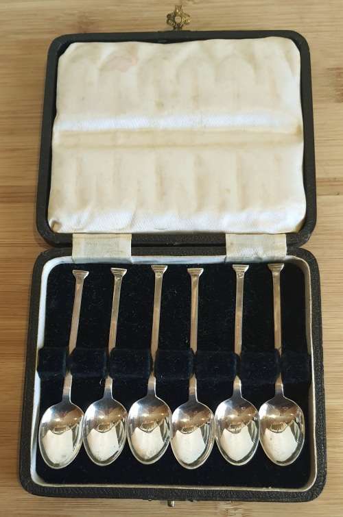 Boxed Set of Birmingham Sterling Silver Spoons, Purcell Bros, 1937 - Hall Marked