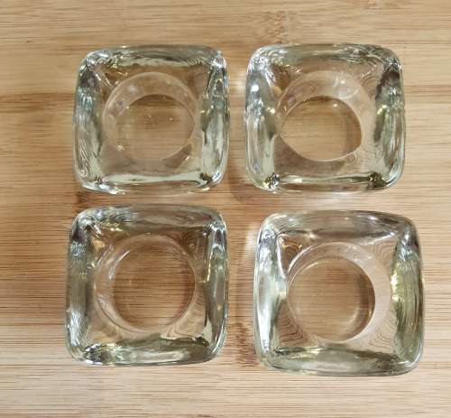 4 Hand Blown Solid Glass Tea Light Holders - 4 Sets of 4 Available - Bid is Per Set of 4