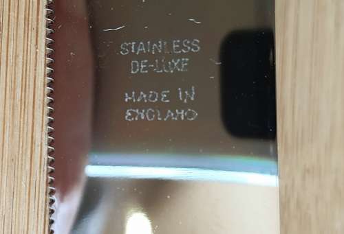 Boxed Sheffield Sterling Silver Handle Bread Knife - Hall Marked 76g - Stainless Deluxe Blade