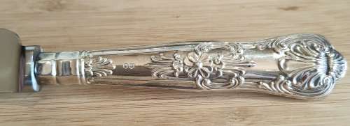 Boxed Sheffield Sterling Silver Handle Bread Knife - Hall Marked 76g - Stainless Deluxe Blade