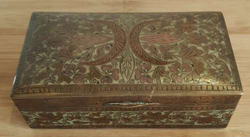 Incredible Brass with Intricate Hand Painted Enamel Detailing Trinket Box