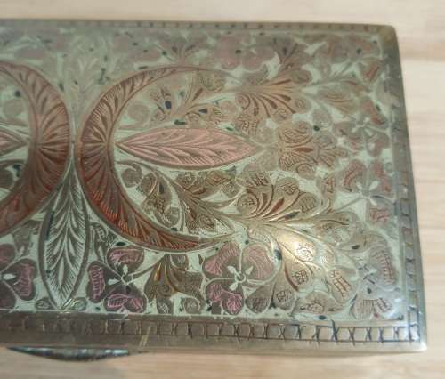 Incredible Brass with Intricate Hand Painted Enamel Detailing Trinket Box