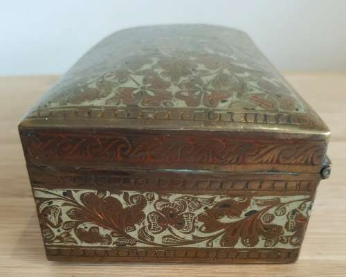 Incredible Brass with Intricate Hand Painted Enamel Detailing Trinket Box