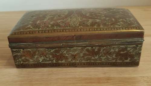 Incredible Brass with Intricate Hand Painted Enamel Detailing Trinket Box