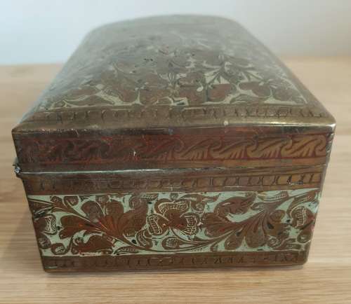 Incredible Brass with Intricate Hand Painted Enamel Detailing Trinket Box