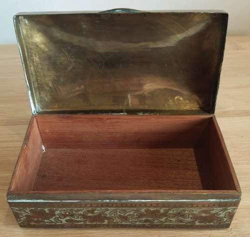 Incredible Brass with Intricate Hand Painted Enamel Detailing Trinket Box