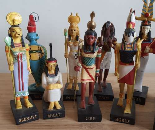 For the Egyptology Buffs - 13 Egyptian Deities - Hand Painted Resin