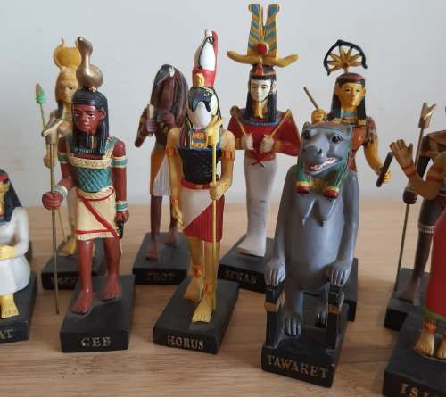 For the Egyptology Buffs - 13 Egyptian Deities - Hand Painted Resin