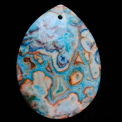 Blue Crazy Lace Agate Drop Pendant Bead