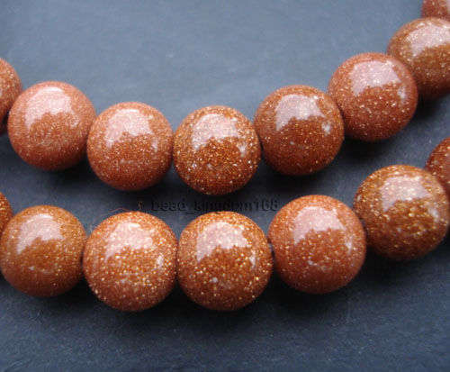 100PCS ROUND BALL GOLD SAND GEMSTONE LOOSE Beads 4MM