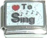 Italian Charms 9mm - Fits Nomination - Enamel - LOVE TO SING (SORRY FOR PIC)
