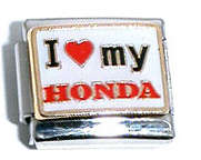 Italian Charms - Fits Nomination - Enamel - I LOVE MY HONDA