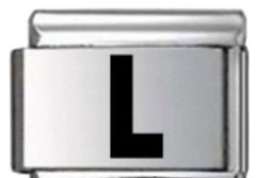 Italian Charms - Fits Nomination - Laser - Letters - BLACK L