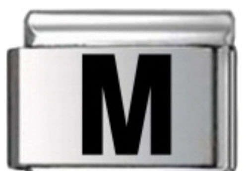 Italian Charms - Fits Nomination - Laser - Letters - BLACK M