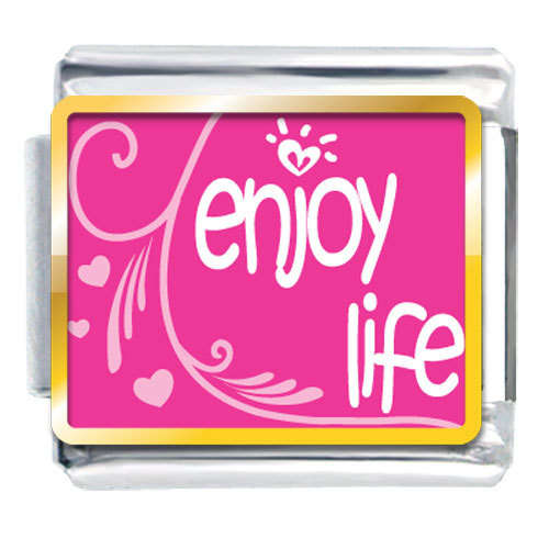Italian Charms - Fits Nomination - Enamel - ENJOY LIFE