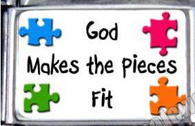 Italian Charms - Fits Nomination - Enamel - GOD MAKES THE PIECES FIT
