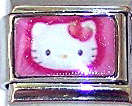 Italian Charms - Fits Nomination - Enamel - PINK GLITTER HELLO KITTY