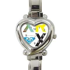Italian Charms & Bracelets - BLUE ROXY WATCH - Heart - 16 Links