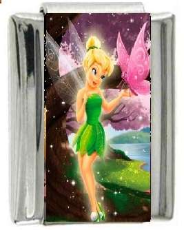 Italian Charms 9mm - Fits Nomination - Enamel - TINKS WITH BUTTERFLY