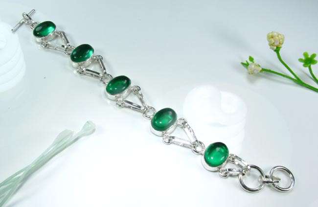 ABSOLUTELY MAGNIFICENT BLOOMING HILL QUARTZ SILVER BRACELET 6 3/4-7 1/2";G1777