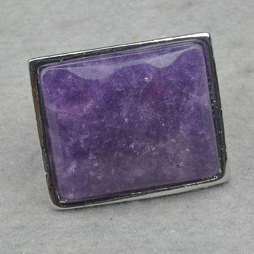 Silver Natural Raw and Polished Huge Amethyst Size #10 Ring